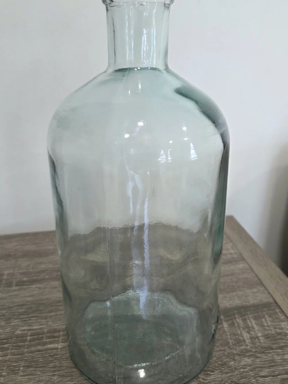 Hand Blown Aqua Green Tint Glass Jug Handle Bottle 11.5